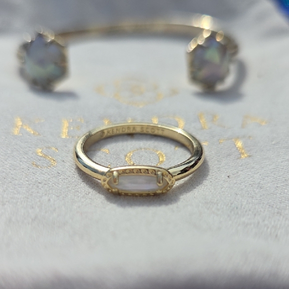 Kendra Scott Iridescent Gold Bracelet and Ring Set - Picture 2 of 5